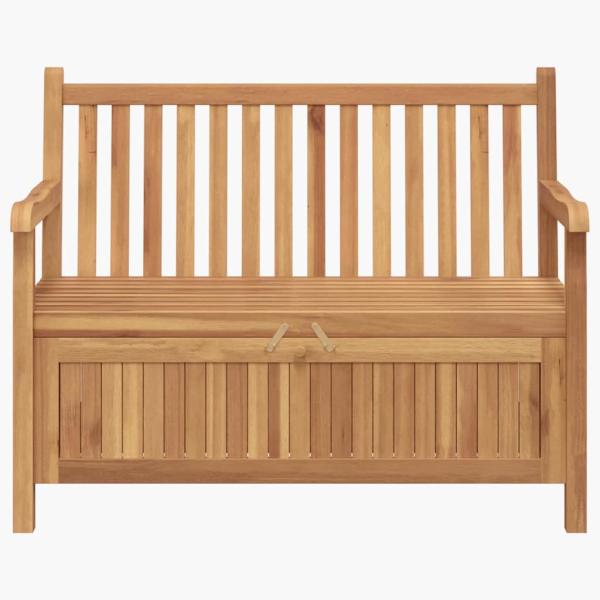 Gartenbank mit Speicher 114 x 60 x 90 cm Massivholz Teak