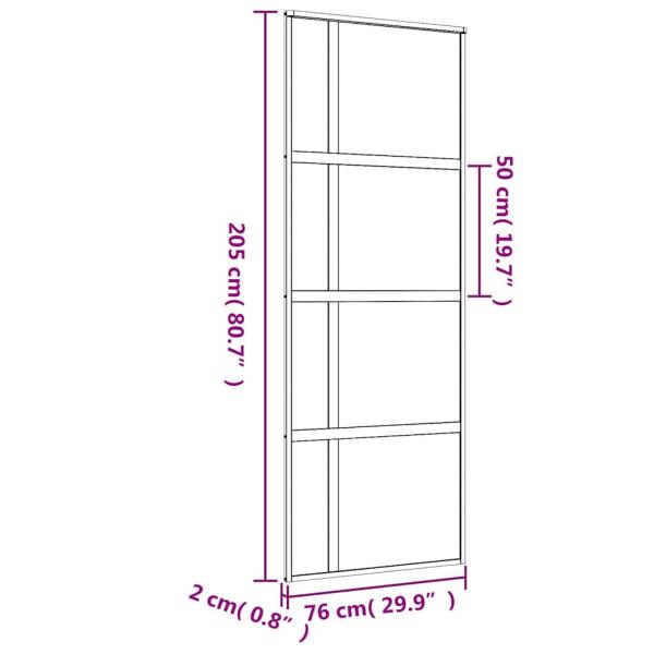 Schiebetür Golden 76x205 cm Matt ESG-Glas und Aluminium