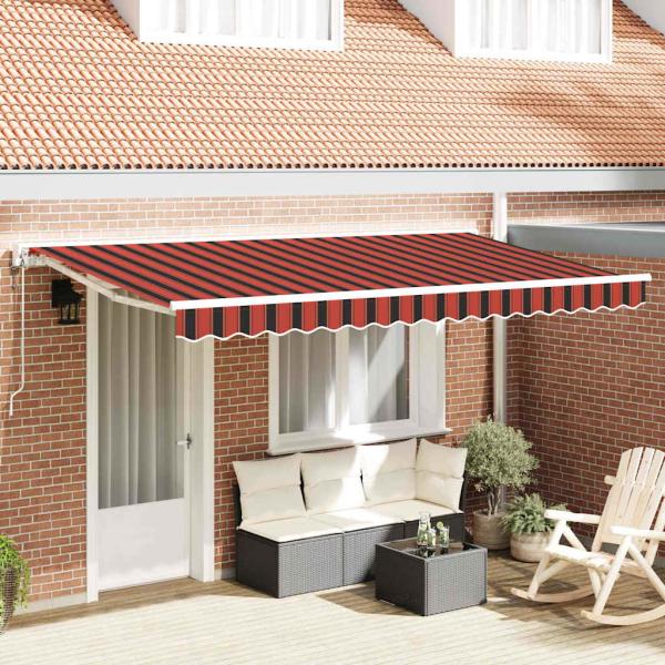 ARDEBO.de - Markisenrahmen Orange und Schwarz 350 x 200 cm