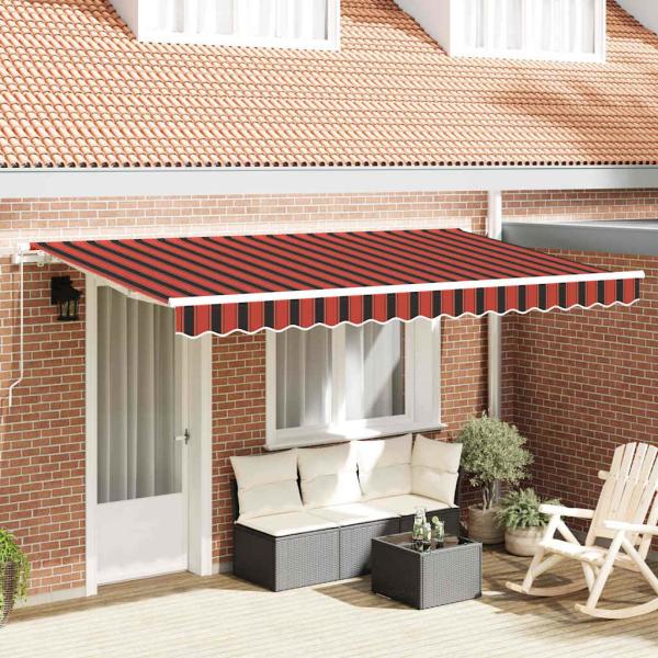 ARDEBO.de - Einziehbare Markise Orange 350 x 200 cm Stoff