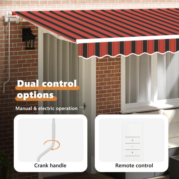 Einziehbare Markise Orange 350 x 200 cm Stoff