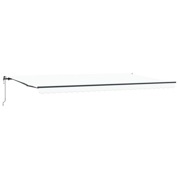 Einziehbare Markise Weiß 600 x 300 cm Stoff und Aluminium
