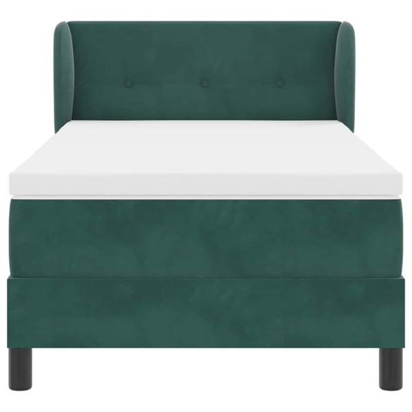 Boxspringbett mit Kopfteil Dunkelgrün 90 x 190 cm Samt