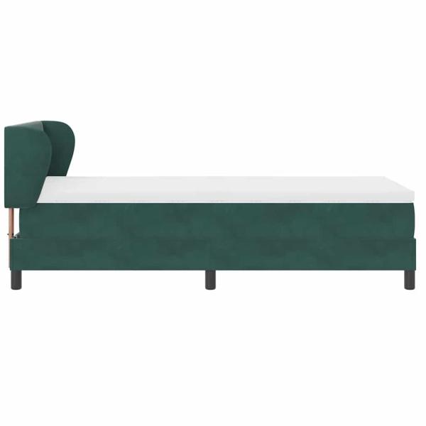 Boxspringbett mit Kopfteil Dunkelgrün 90 x 200 cm Samt