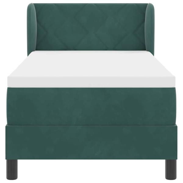 Boxspringbett mit Kopfteil Dunkelgrün 80 x 200 cm Samt
