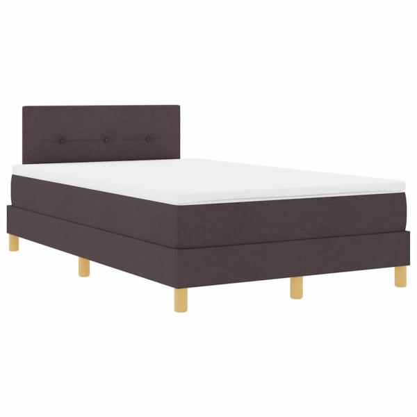 LED Boxspringbett mit Kopfteil Dunkelbraun 120 x 200 cm Stoff