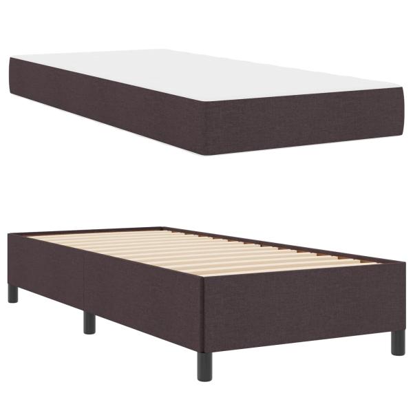 Boxspringbett Dunkelbraun 100 x 200 cm Stoff