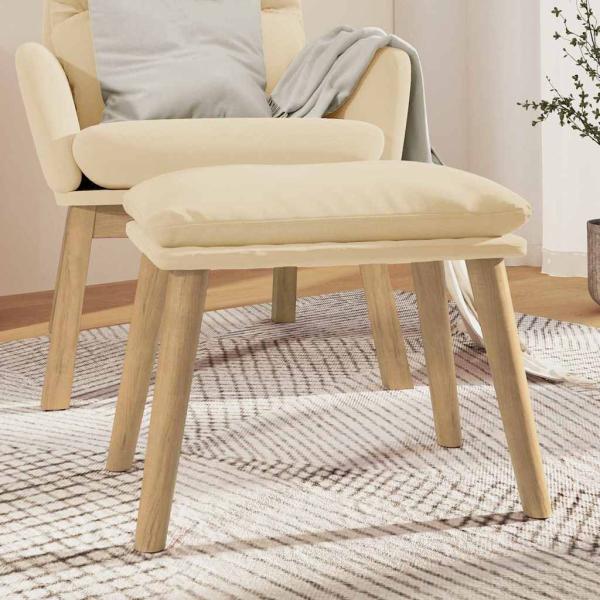 ARDEBO.de - Fu?hocker Cremewei? 45x29,5x35 cm Samt