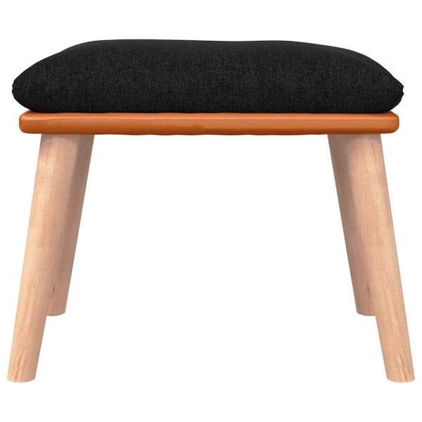 Fußhocker Schwarz 45x29,5x35 cm Stoff und Kunstleder