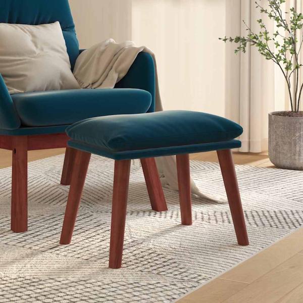 ARDEBO.de - Fußhocker Blau 45x29,5x35 cm Samt