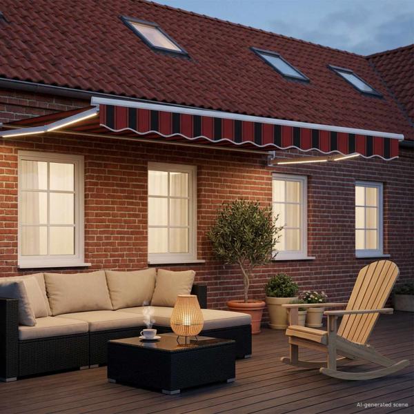 Manuelle Gelenkarmmarkise mit LEDs 3,5 x 2 m
