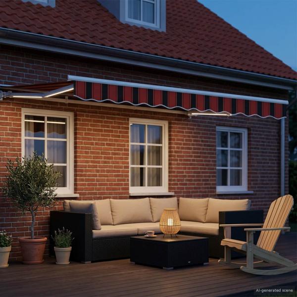 Manueller Markisenrahmen mit LEDs 3,5 x 2 m