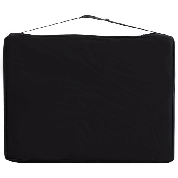 Massageliege Klappbar 3-Zonen Aluminiumgestell Schwarz und Rosa