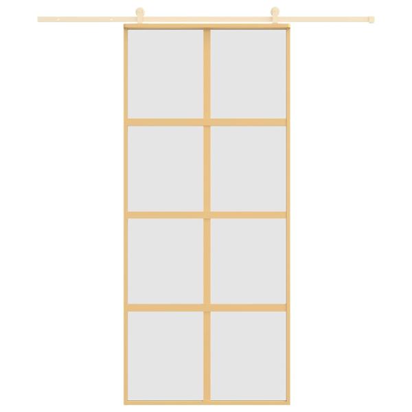 Schiebetür Golden 90x205 cm Matt ESG-Glas und Aluminium