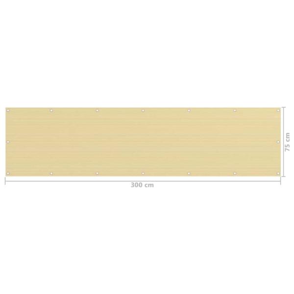 Balkon-Sichtschutz Beige 75x300 cm HDPE