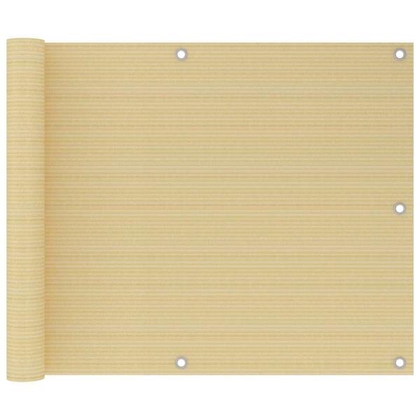 ARDEBO.de - Balkon-Sichtschutz Beige 75x600 cm HDPE
