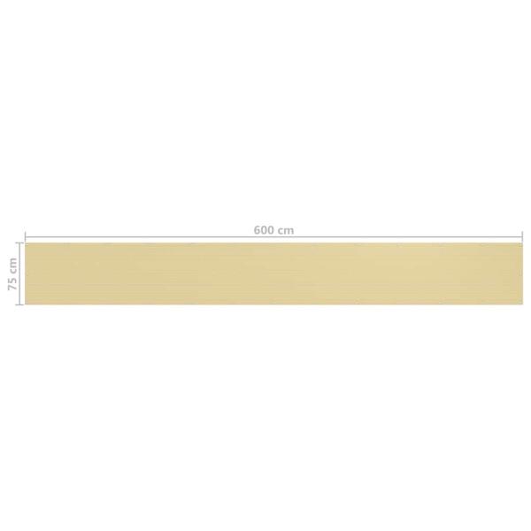 Balkon-Sichtschutz Beige 75x600 cm HDPE