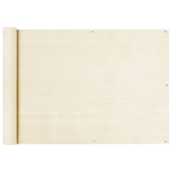 ARDEBO.de - Balkon Sichtschutz Creme 75x500 cm HDPE