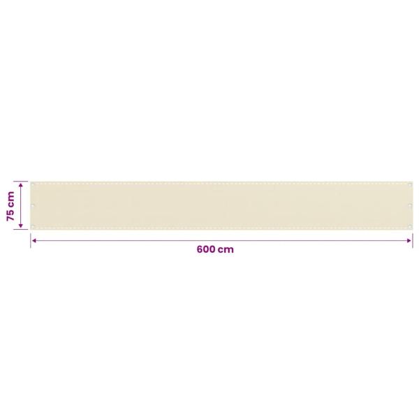 Balkon Sichtschutz Creme 75x600 cm HDPE