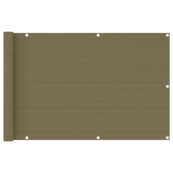 ARDEBO.de - Balkon-Sichtschutz Taupe 90x400 cm HDPE