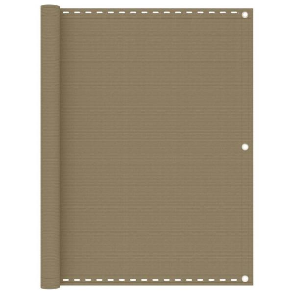 ARDEBO.de - Balkon-Sichtschutz Taupe 120x500 cm HDPE