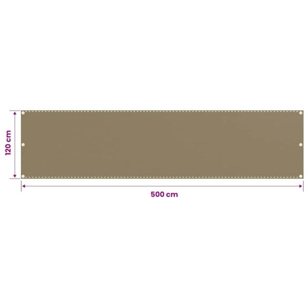 Balkon-Sichtschutz Taupe 120x500 cm HDPE