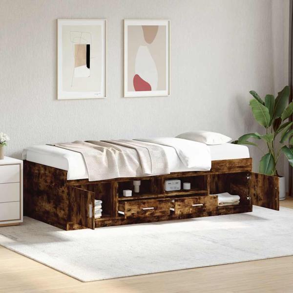 ARDEBO.de - Tagesbett mit Schubladen ohne Matratze Räuchereiche 90x190 cm