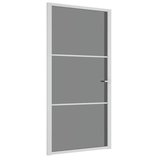 Innentür 102,5x201,5 cm Weiß ESG-Glas und Aluminium