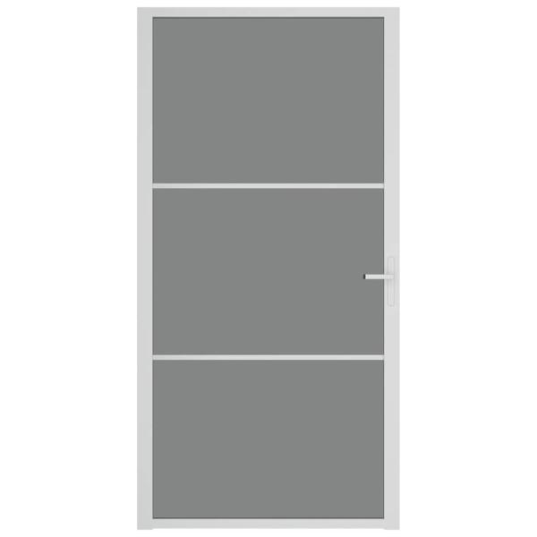 Innentür 102,5x201,5 cm Weiß ESG-Glas und Aluminium