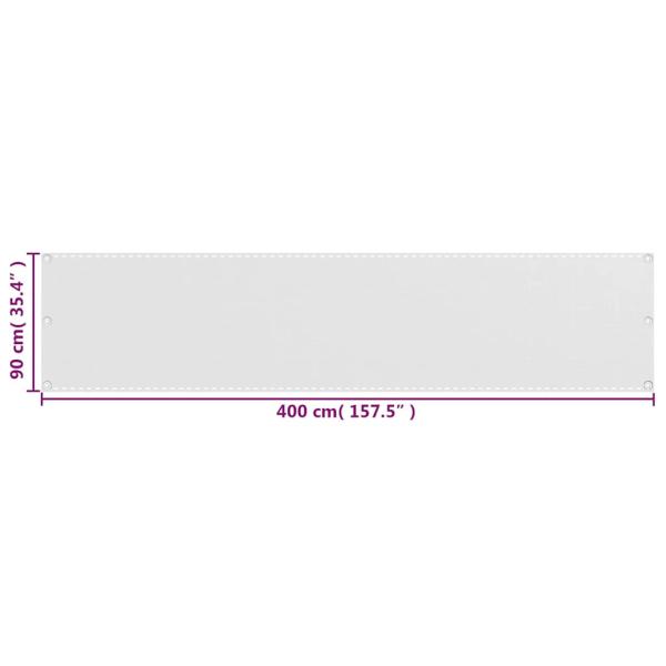 Balkonsichtschutz HDPE 90x400 cm weiß