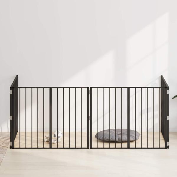 Hundetor 4 stk. Schwarz 100 x 80 cm Verzinkter Stahl