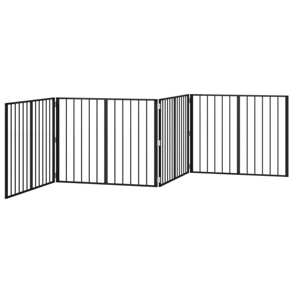 Hundetor 4 stk. Schwarz 100 x 80 cm Verzinkter Stahl