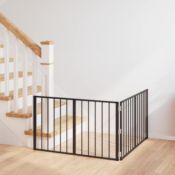 ARDEBO.de - Hundetor 2 stk. Schwarz 100 x 60 cm Verzinkter Stahl