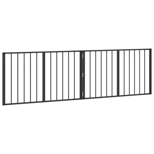 Hundetor 2 stk. Schwarz 100 x 60 cm Verzinkter Stahl