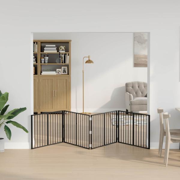 ARDEBO.de - Hundetor 4 stk. Schwarz 100 x 60 cm Verzinkter Stahl