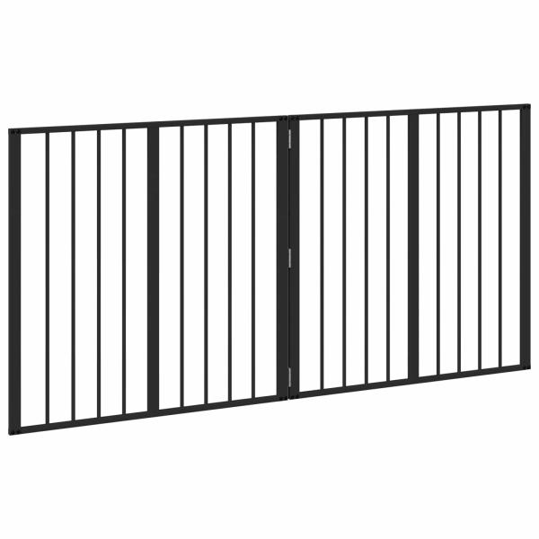 Hundetor 2 stk. Schwarz 80 x 80 cm Verzinkter Stahl
