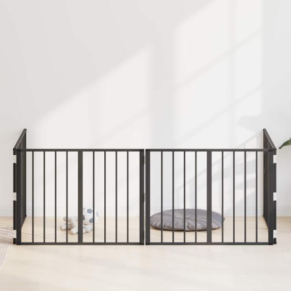 ARDEBO.de - Hundetor 4 stk. Schwarz 80 x 60 cm Verzinkter Stahl