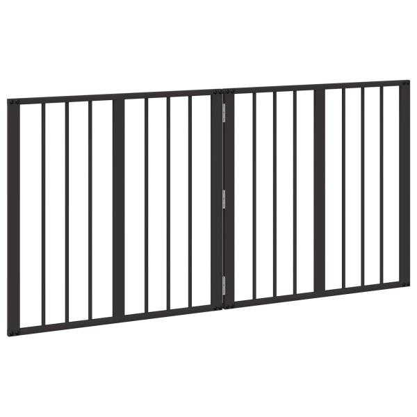 Hundetor 2 stk. Schwarz 60 x 60 cm Verzinkter Stahl