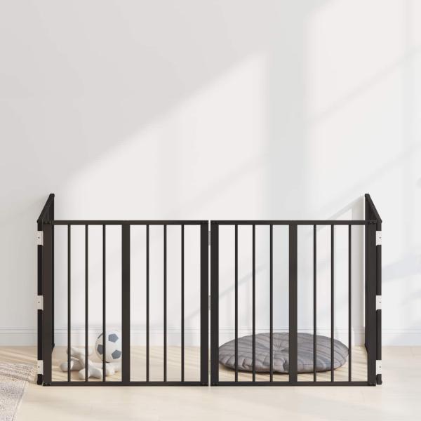 ARDEBO.de - Hundetor 4 stk. Schwarz 60 x 60 cm Verzinkter Stahl