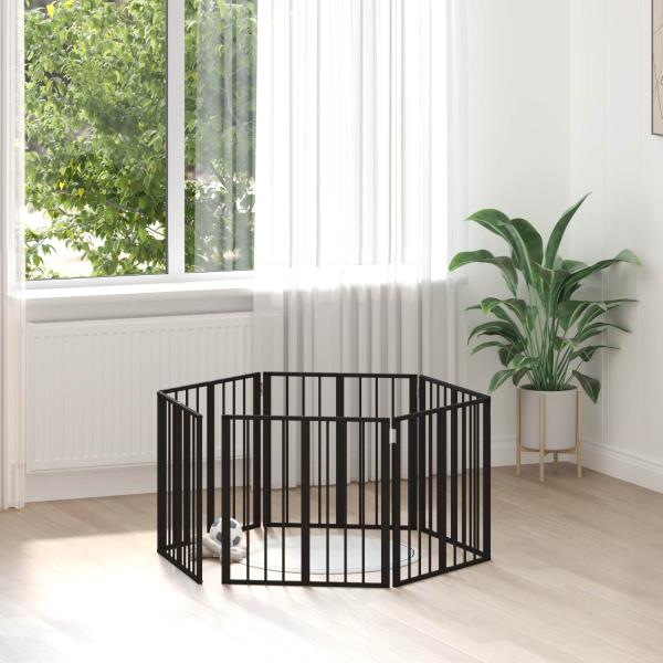 ARDEBO.de - Hundetor 6 stk. Schwarz 60 x 60 cm Verzinkter Stahl