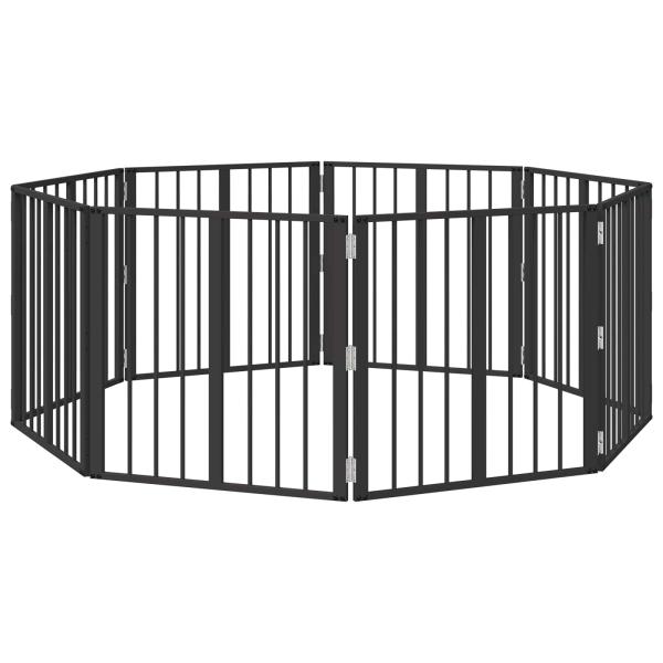 Hundetor 8 stk. Schwarz 60 x 60 cm Verzinkter Stahl