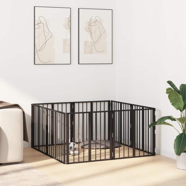 Hundetor 8 stk. Schwarz 60 x 60 cm Verzinkter Stahl