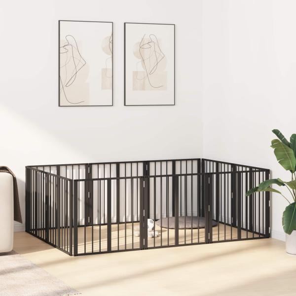 Hundetor 10 stk. Schwarz 60 x 60 cm Verzinkter Stahl