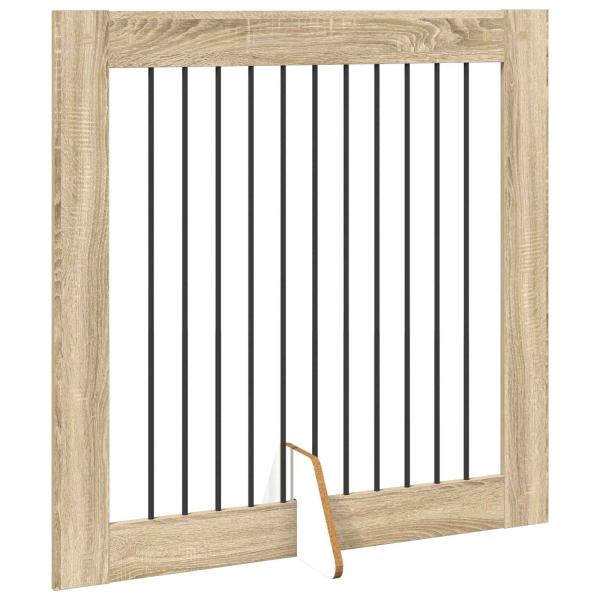Klappbares Hundetor mit Ständern 4 stk. Sonoma-Eiche 401 cm