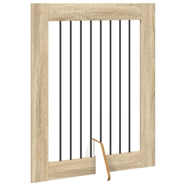 Klappbares Hundetor mit Ständern 4 stk. Sonoma-Eiche 321 cm