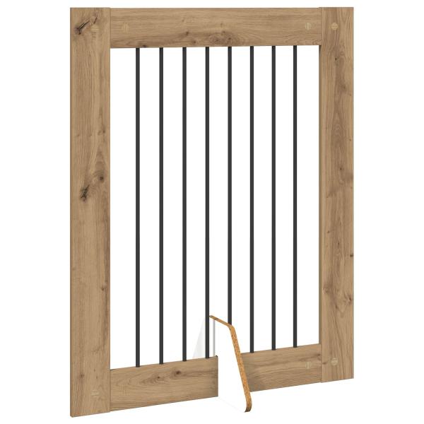 Klappbares Hundetor mit Ständern 4 stk. Artisan-Eiche 321 cm