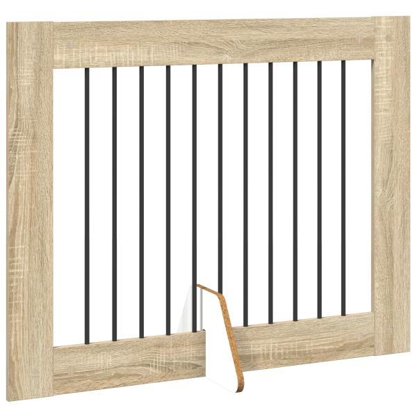 Klappbares Hundetor mit Ständern 2 stk. Sonoma-Eiche 200,5 cm