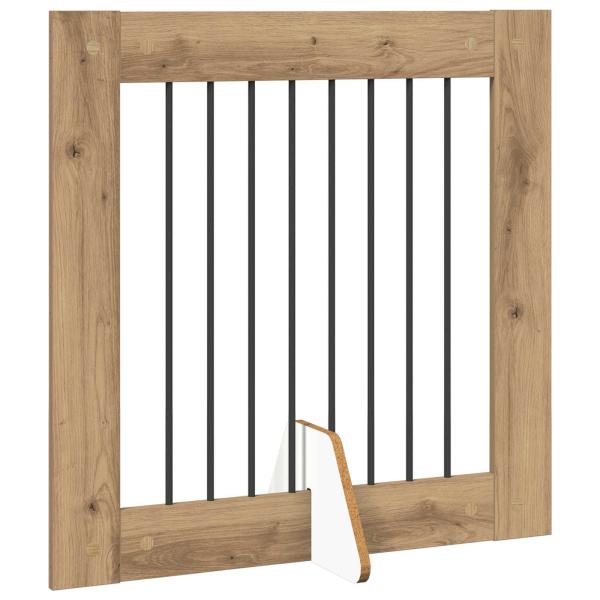 Klappbares Hundetor mit Ständern 6 stk. Artisan-Eiche 482 cm