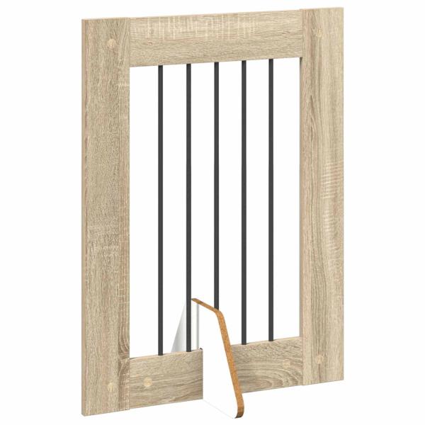 Klappbares Hundetor mit Ständern 2 stk. Sonoma-Eiche 120,5 cm