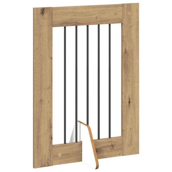 Klappbares Hundetor mit Ständern 2 stk. Artisan-Eiche 120,5 cm
